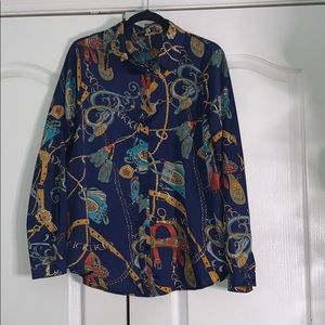 Satin button down blouse